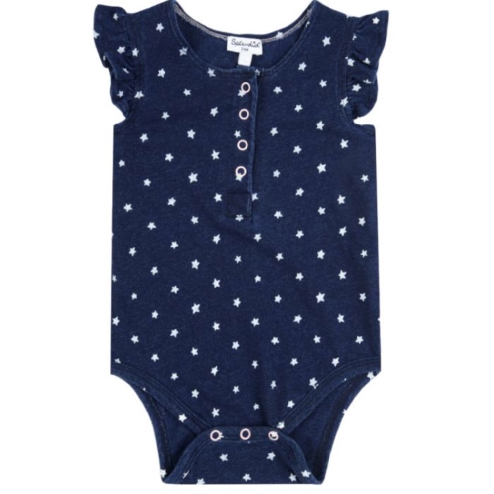 Baby girl Henley indigo bodysuit